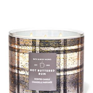 Bath and Body Works Hot Buttered Rum 3-Wick Candle - NEW